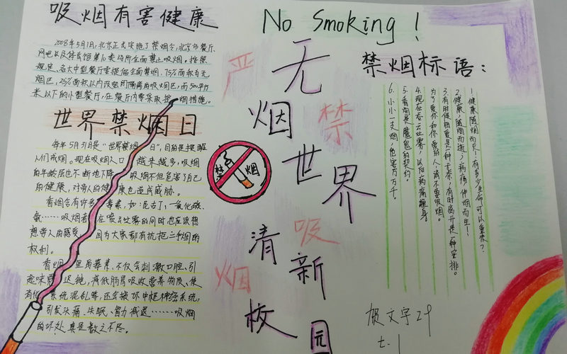学校开展"无烟世界 清新校园"手抄报评比活动