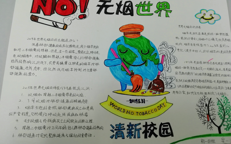 学校开展"无烟世界 清新校园"手抄报评比活动